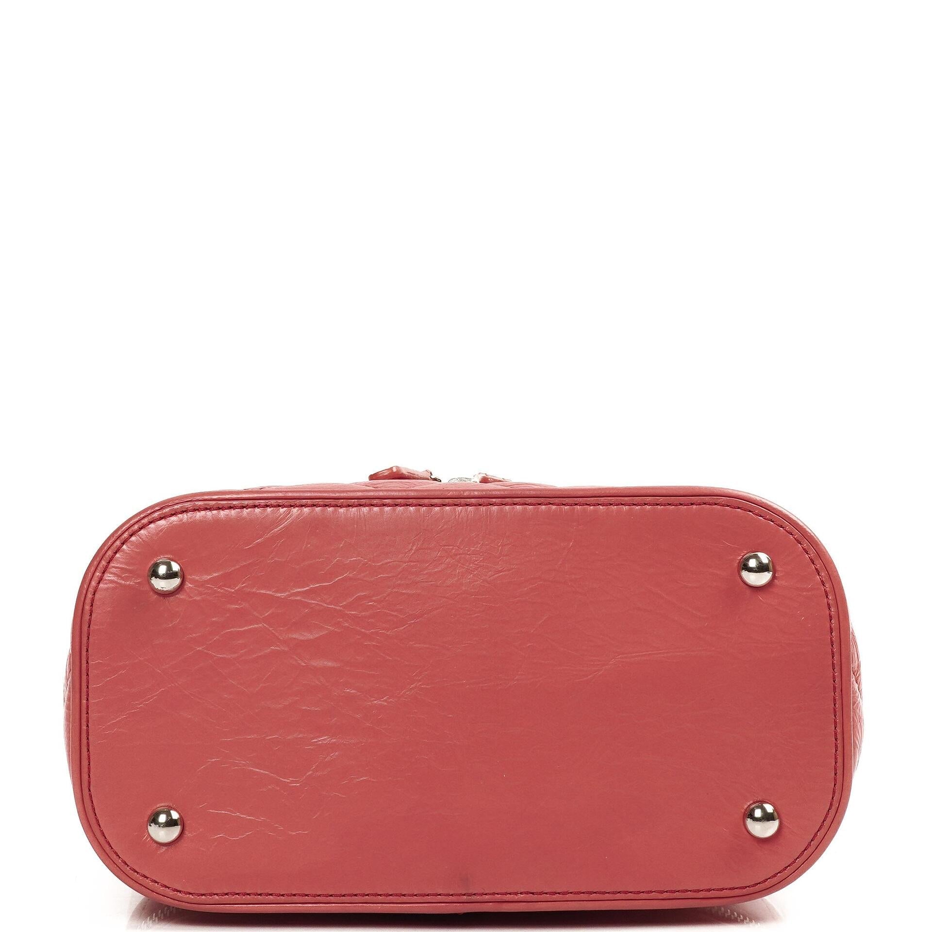 Chanel Vanity Schultertasche In Genarbtem Rosa Gestepptem Kalbsleder Und Klarem PVC, 2017-2018