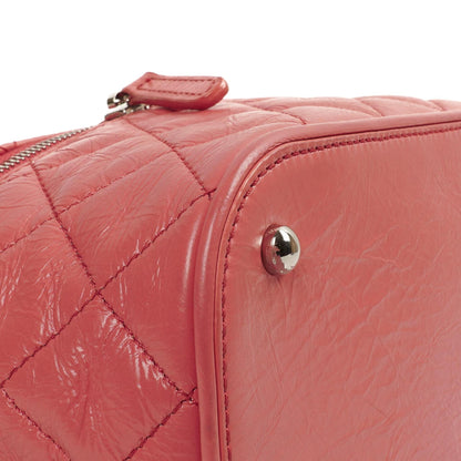 Chanel Vanity Schultertasche In Genarbtem Rosa Gestepptem Kalbsleder Und Klarem PVC, 2017-2018