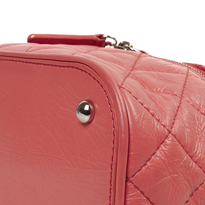Chanel Vanity Schultertasche In Genarbtem Rosa Gestepptem Kalbsleder Und Klarem PVC, 2017-2018