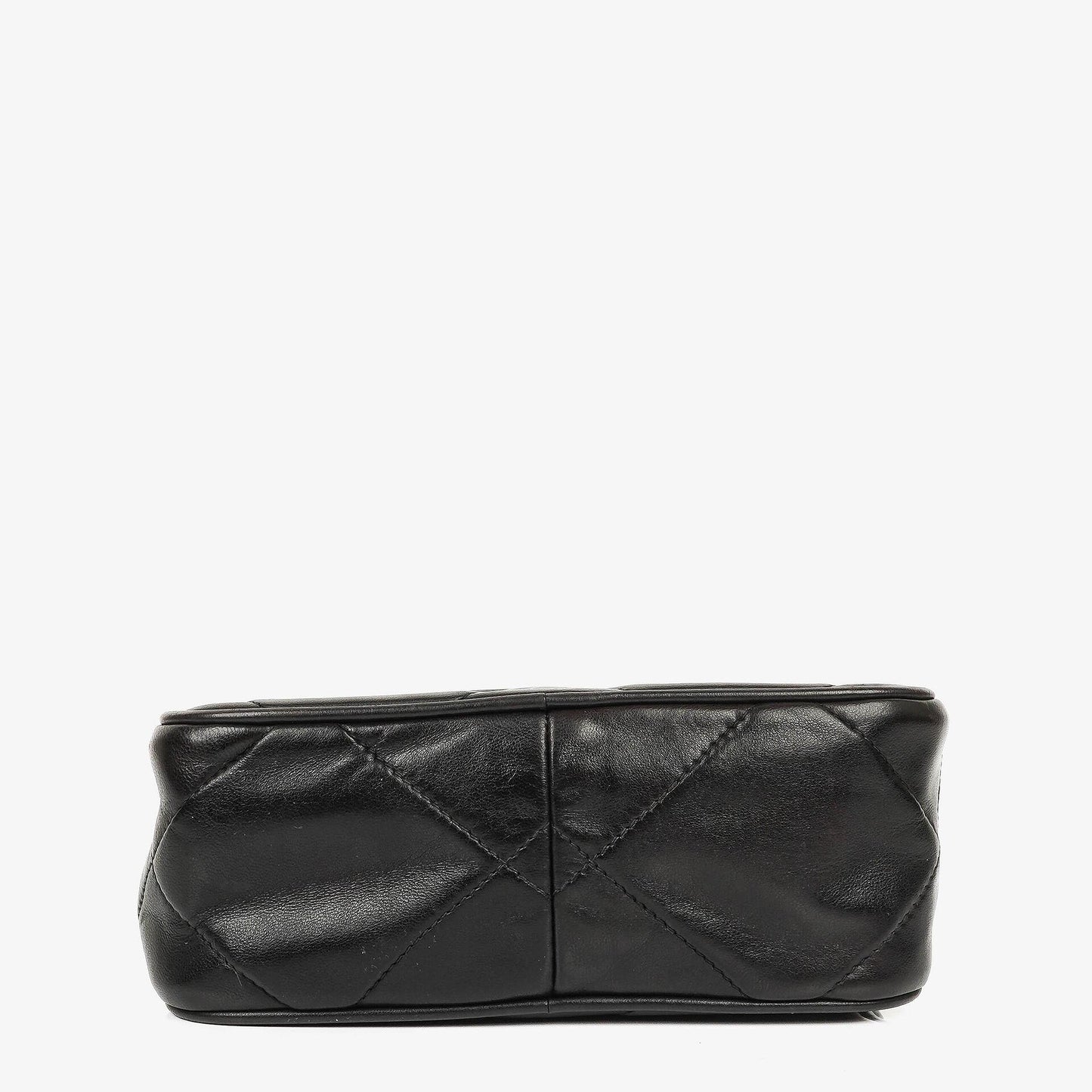 Chanel Vintage Camera Tasche mit Quaste CC aus schwarzem gestepptem Leder