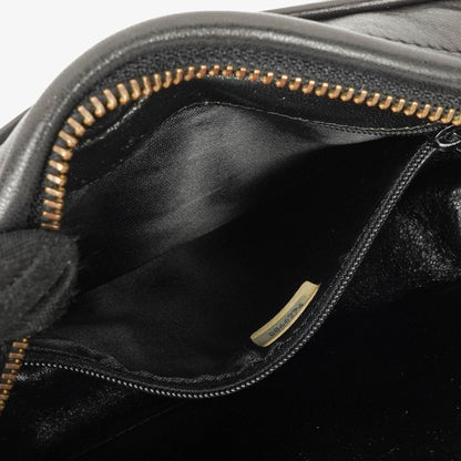Chanel Vintage Camera Tasche mit Quaste CC aus schwarzem gestepptem Leder