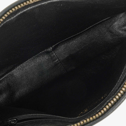 CHANEL Vintage CC Kamera-Quasten-Tasche aus schwarzem Lammleder