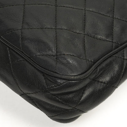 Chanel Vintage Kamera Quaste Tasche CC Front Pocket Schwarze Gequiltete Lammleder