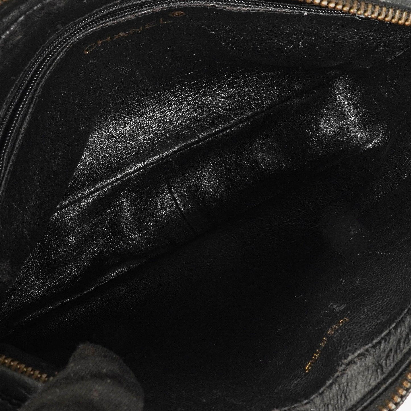 Chanel Vintage Kamera Quaste Tasche CC Front Pocket Schwarze Gequiltete Lammleder
