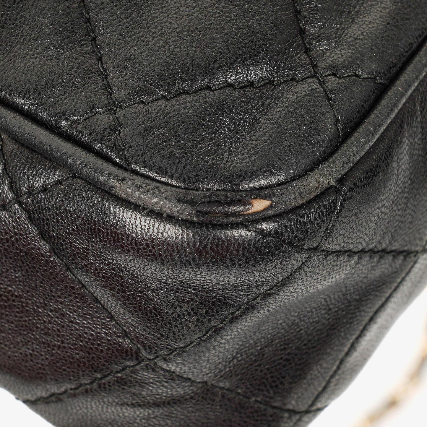 Chanel Vintage Kamera Quaste Tasche CC Front Pocket Schwarze Gequiltete Lammleder