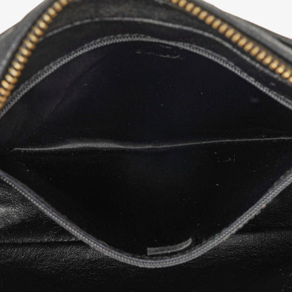 Chanel Vintage Camera Tasche aus schwarzem gestepptem Lammleder mit Quaste
