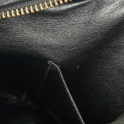 Chanel Vintage CC Camera Tasche aus schwarzem gestepptem Lammleder mit Quaste