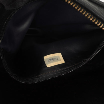 Chanel Vintage CC Camera Schultertasche Medium aus schwarzem gestepptem Lammleder mit Quaste