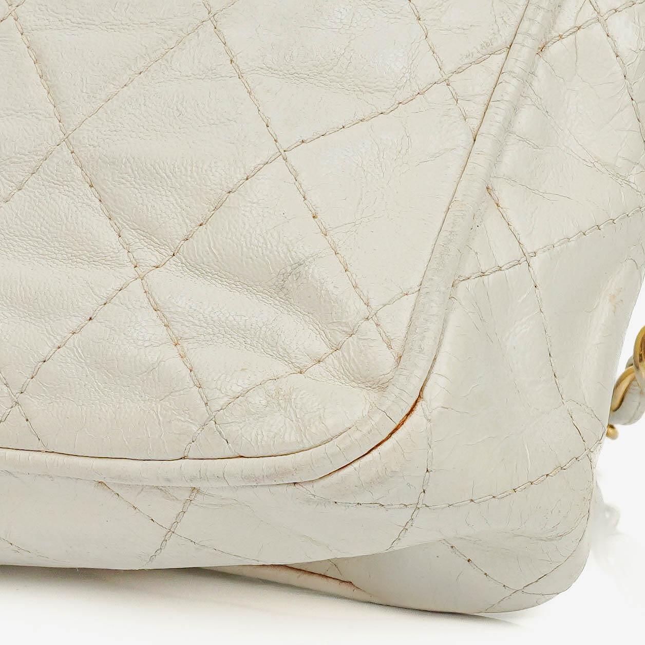 Chanel Vintage CC Camera Tassel Tasche aus gestepptem Lammleder