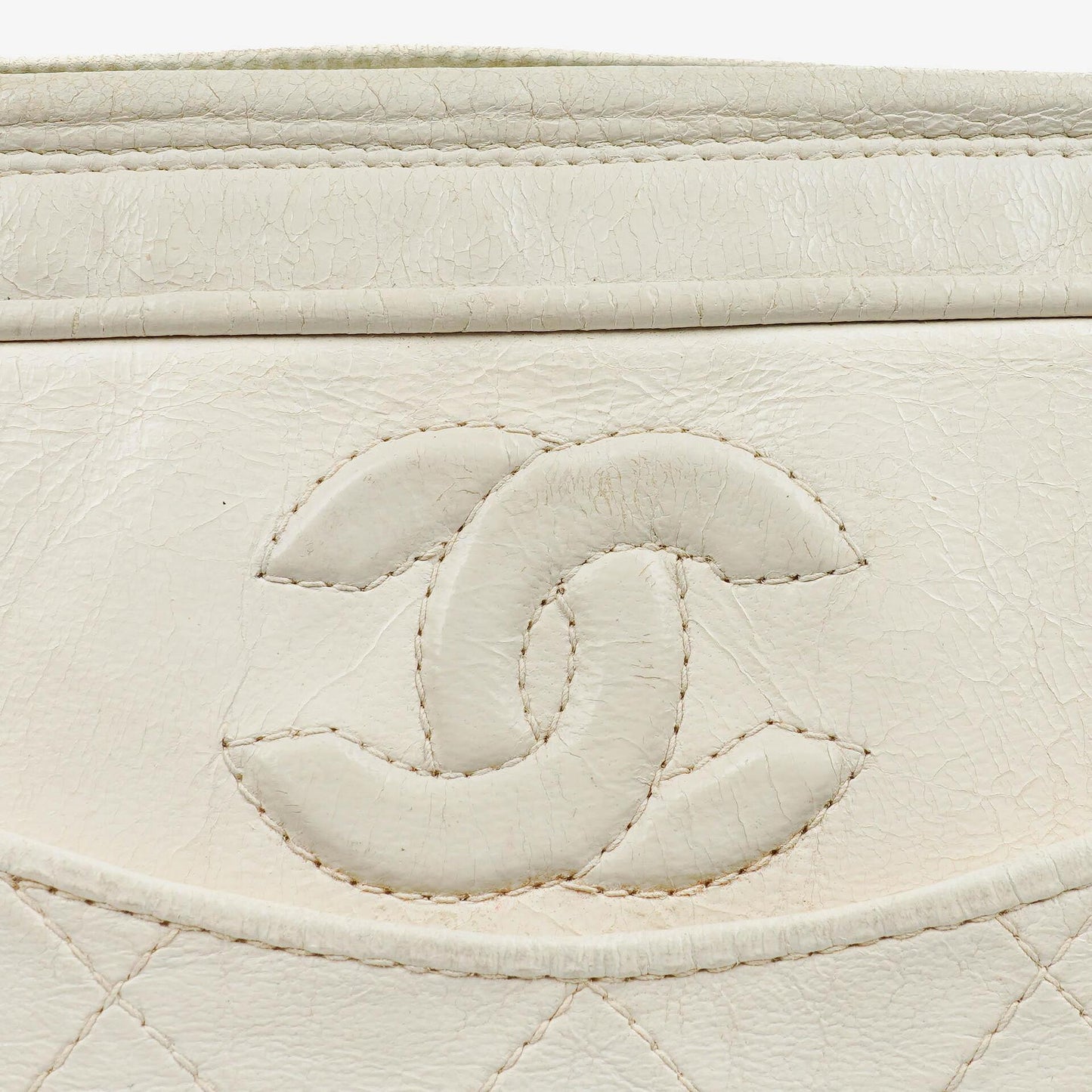 Chanel Vintage CC Camera Tassel Tasche aus gestepptem Lammleder