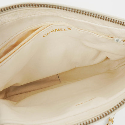 Chanel Vintage CC Camera Tassel Tasche aus gestepptem Lammleder