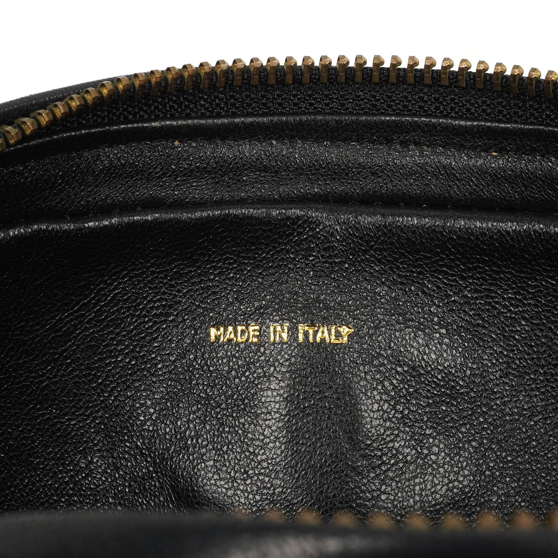 Chanel Vintage CC Tassel Kamera Tasche Schwarz gestepptes Lammleder mit Goldbeschlägen