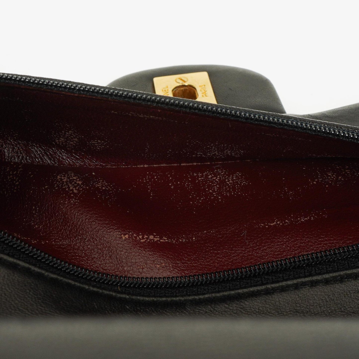 Chanel Vintage Classic Double Flap Tasche aus schwarzem gestepptem Lammleder mit 24K vergoldeten Beschlägen