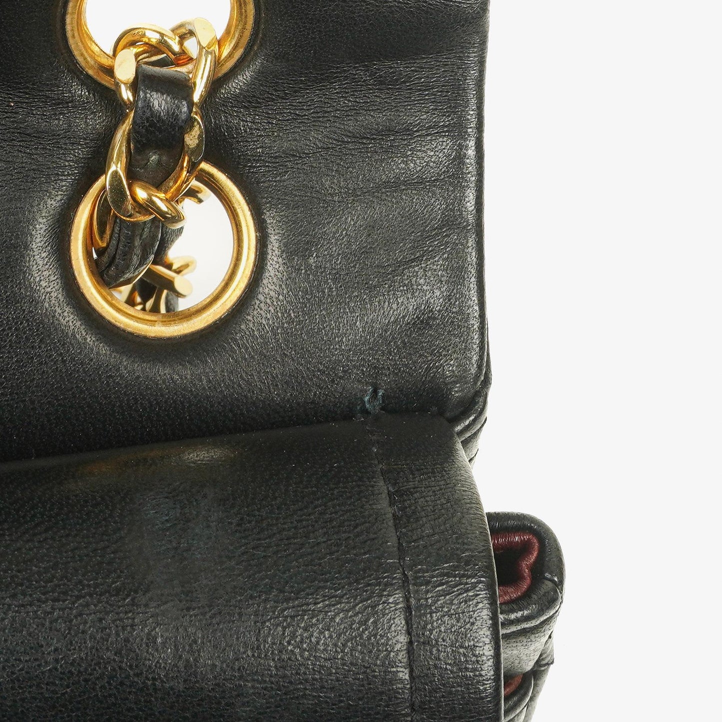 Chanel Vintage Classic Double Flap Tasche aus schwarzem gestepptem Lammleder mit 24K vergoldeten Beschlägen