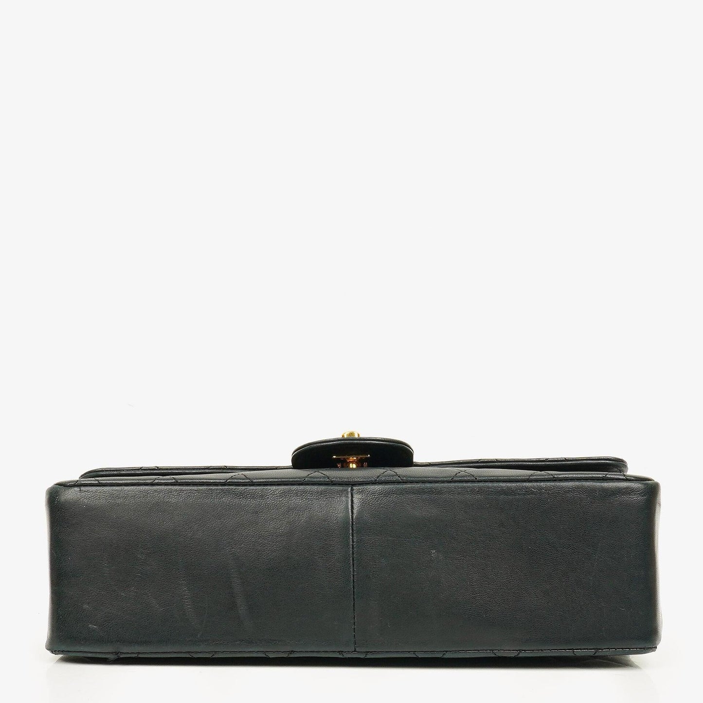 Chanel Vintage Classic Double Flap Tasche aus gestepptem schwarzem Lammleder mit 24K vergoldeten Beschlägen