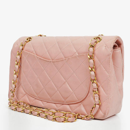 Chanel Vintage Classic Double Flap Tasche aus gestepptem Lammleder mit 24K vergoldeten Beschlägen
