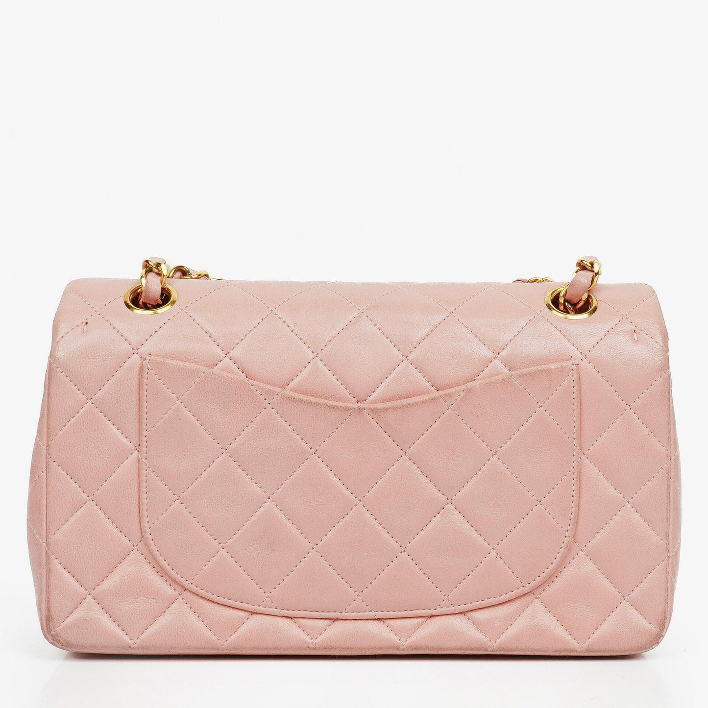 Chanel Vintage Classic Double Flap Tasche aus gestepptem Lammleder mit 24K vergoldeten Beschlägen