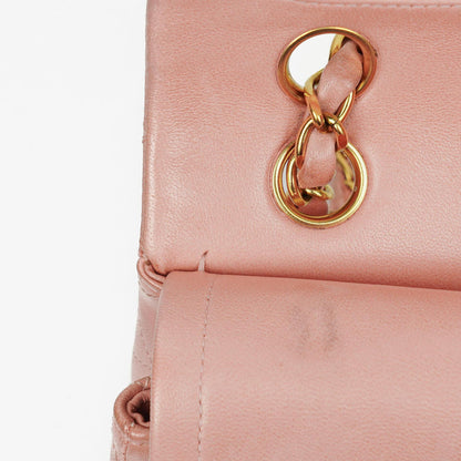 Chanel Vintage Classic Double Flap Tasche aus gestepptem Lammleder mit 24K vergoldeten Beschlägen