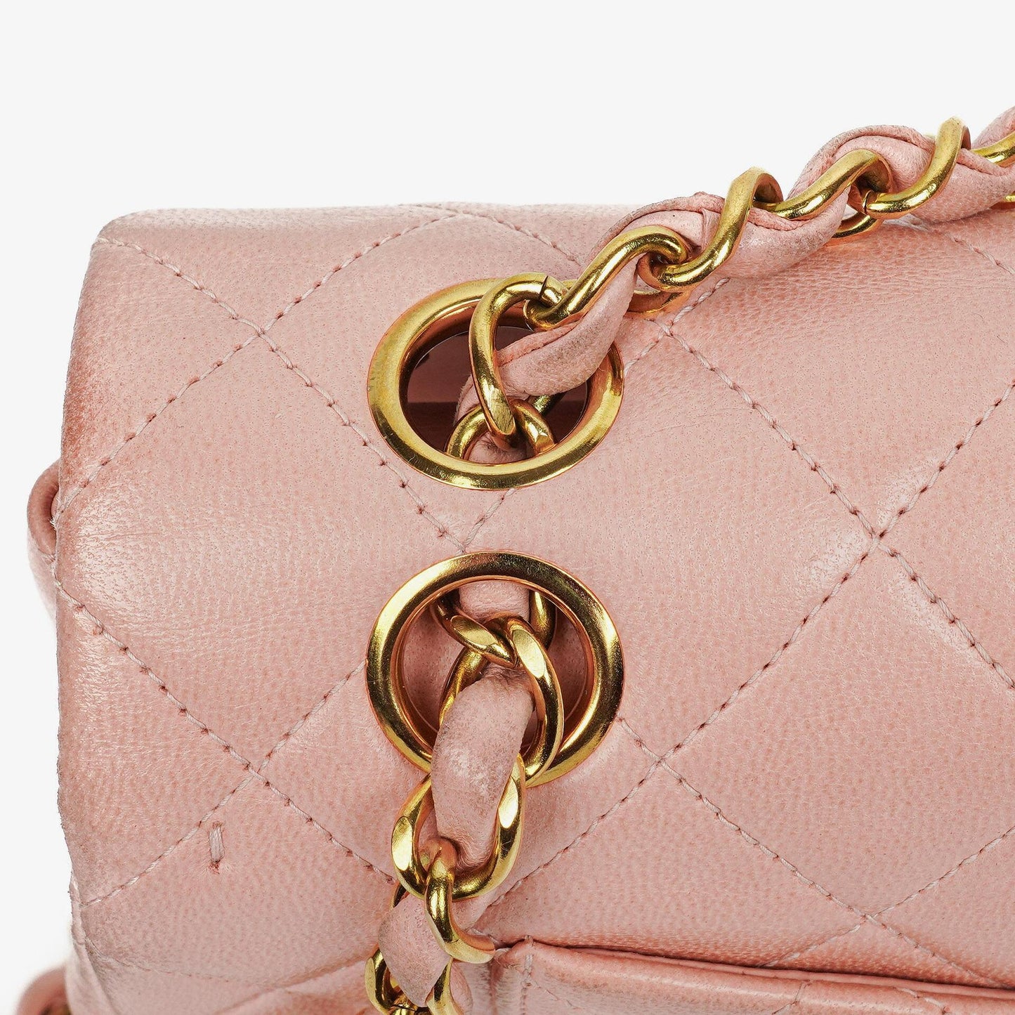 Chanel Vintage Classic Double Flap Tasche aus gestepptem Lammleder mit 24K vergoldeten Beschlägen