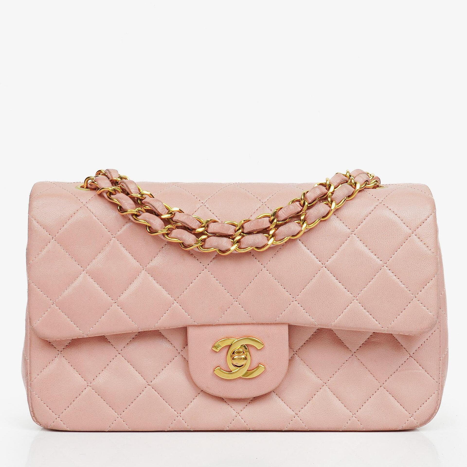 Chanel Vintage Classic Double Flap Tasche aus gestepptem Lammleder mit 24K vergoldeten Beschlägen