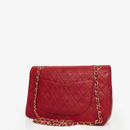 Chanel Vintage Klassische Double Flap Tasche in Stepp Lammleder mit 24K Vergoldeten Beschlägen