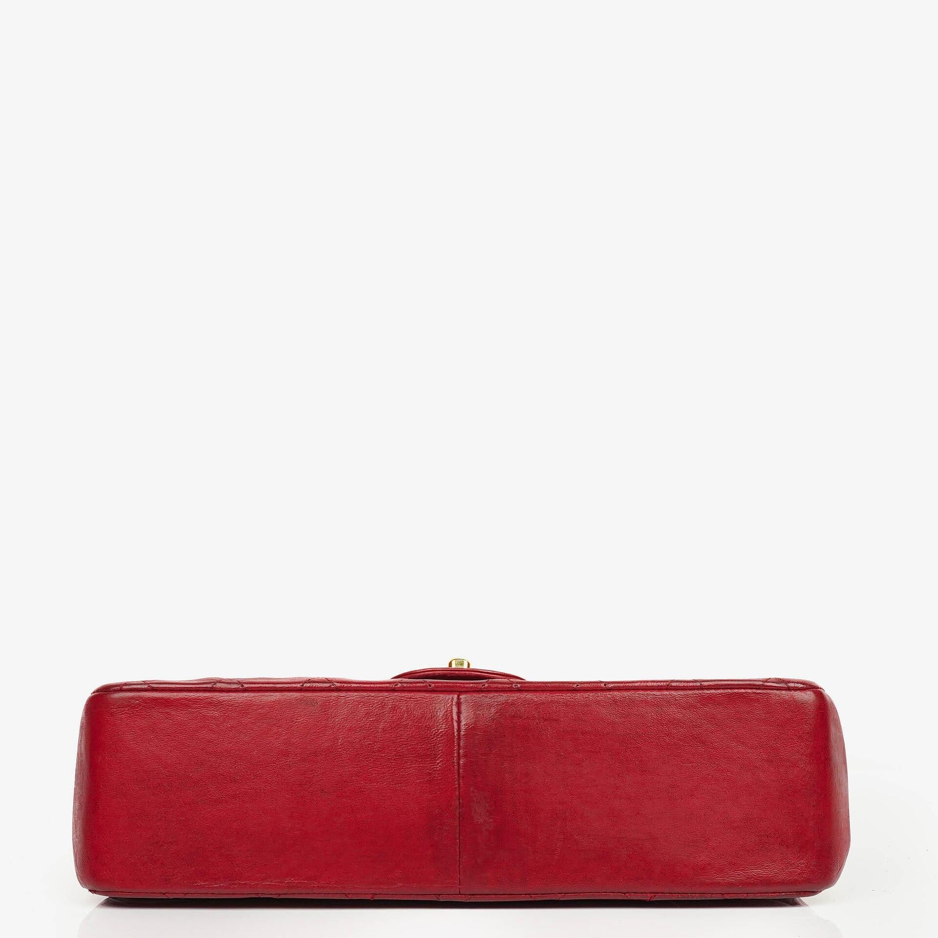 Chanel Vintage Klassische Double Flap Tasche in Stepp Lammleder mit 24K Vergoldeten Beschlägen