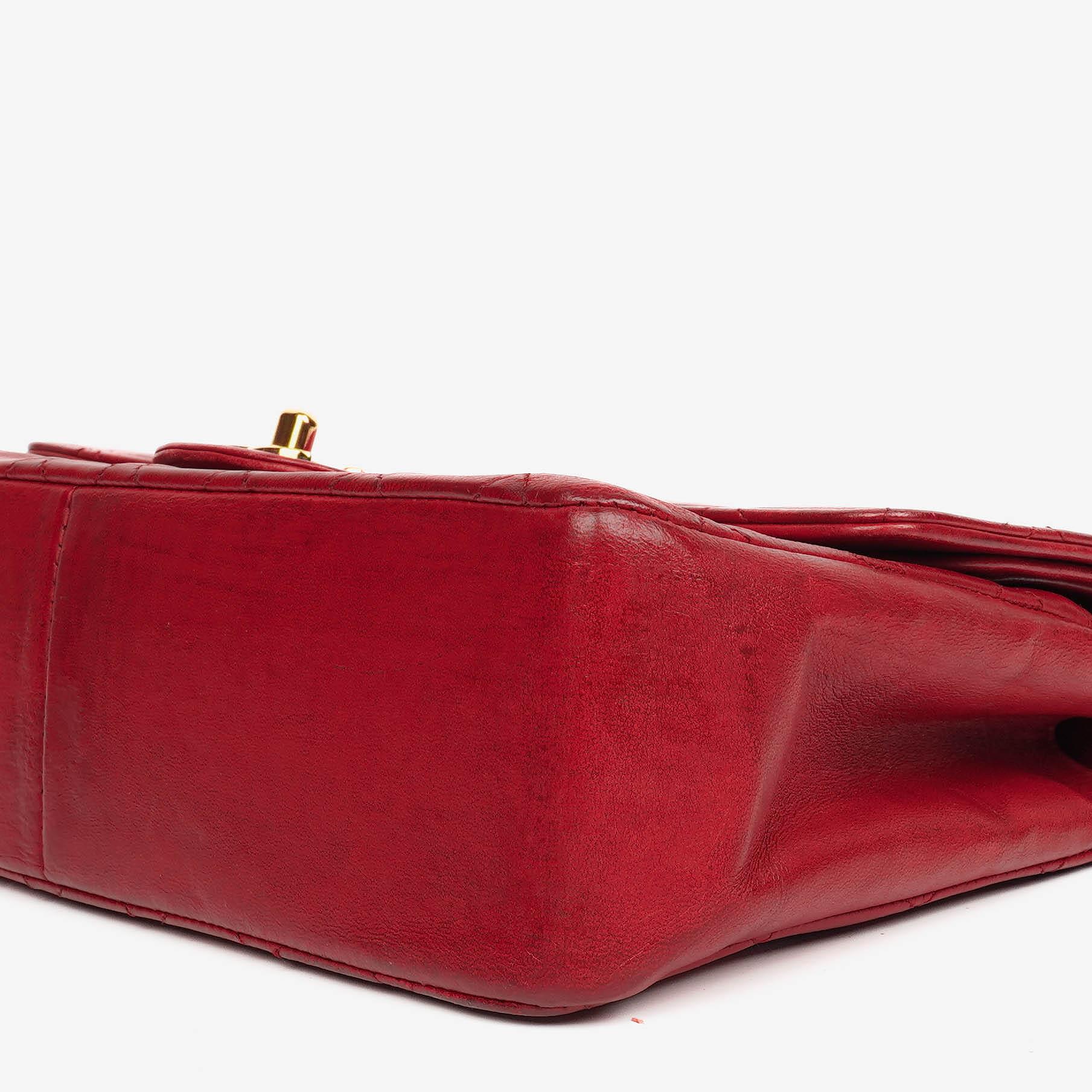 Chanel Vintage Klassische Double Flap Tasche in Stepp Lammleder mit 24K Vergoldeten Beschlägen
