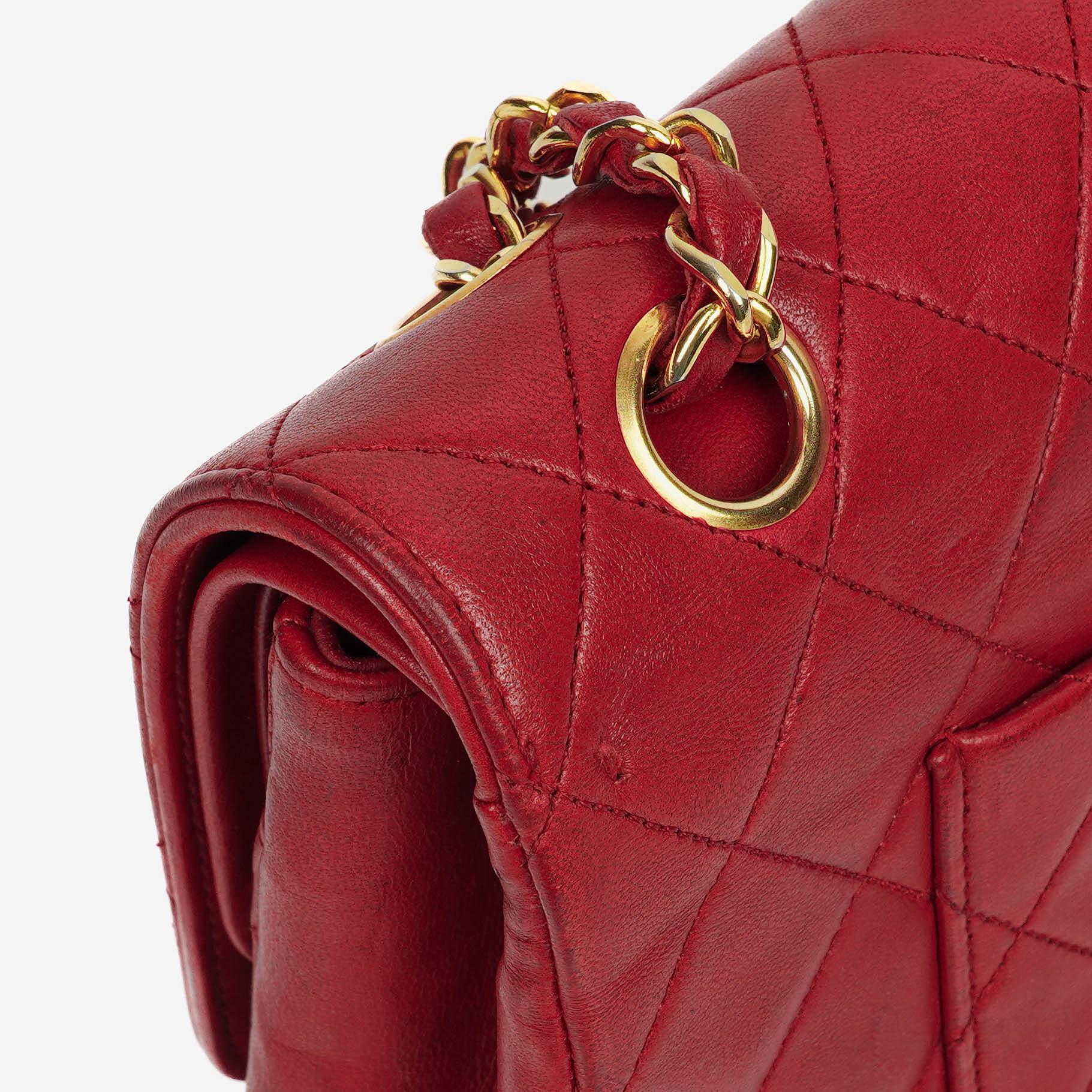 Chanel Vintage Klassische Double Flap Tasche in Stepp Lammleder mit 24K Vergoldeten Beschlägen