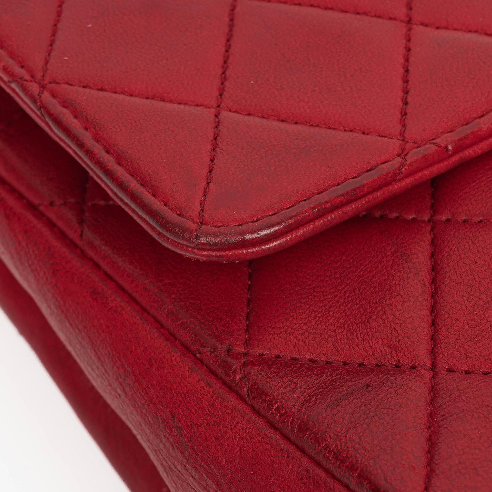 Chanel Vintage Klassische Double Flap Tasche in Stepp Lammleder mit 24K Vergoldeten Beschlägen