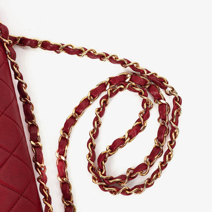 Chanel Vintage Klassische Double Flap Tasche in Stepp Lammleder mit 24K Vergoldeten Beschlägen