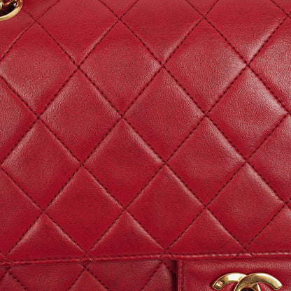 Chanel Vintage Klassische Double Flap Tasche in Stepp Lammleder mit 24K Vergoldeten Beschlägen