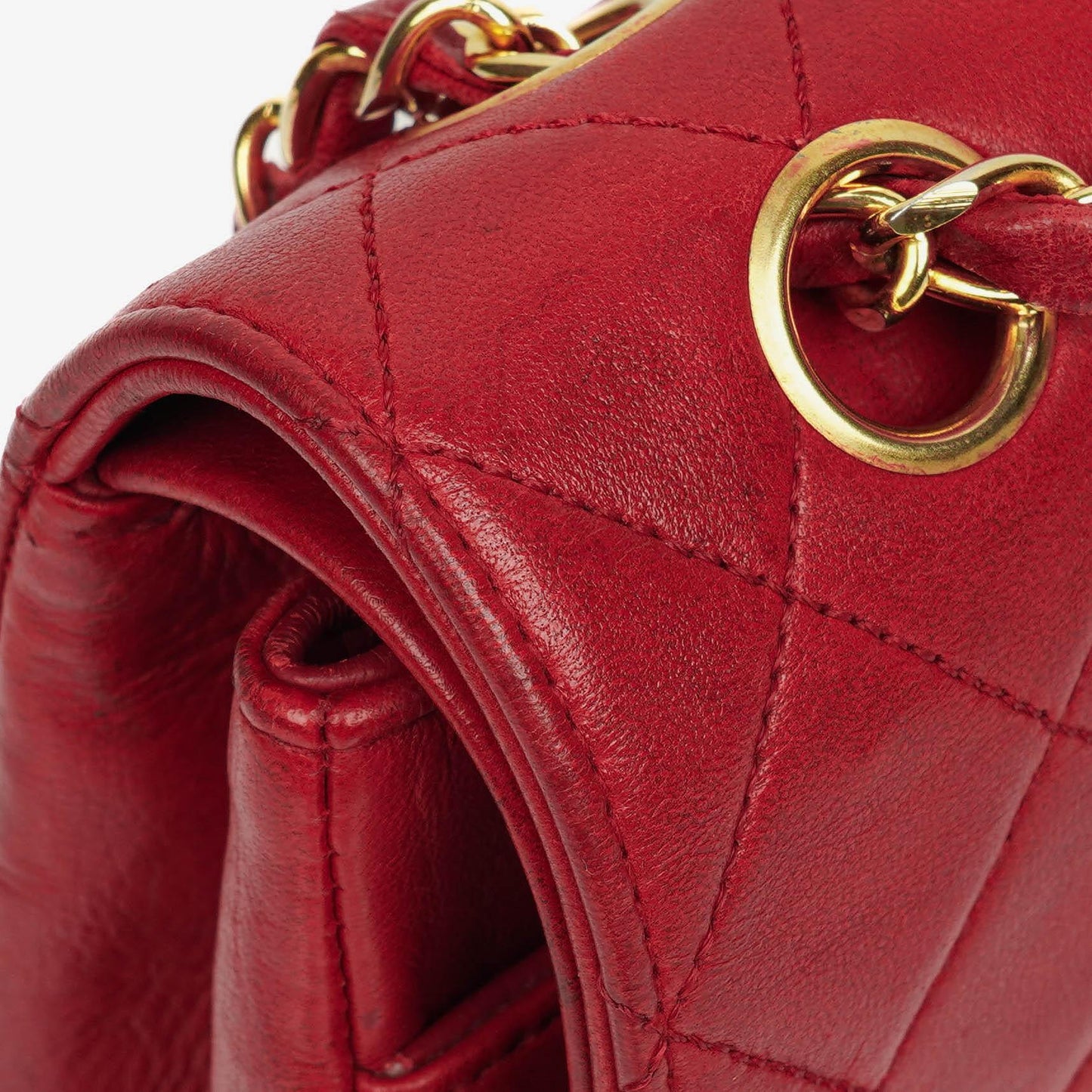 Chanel Vintage Klassische Double Flap Tasche in Stepp Lammleder mit 24K Vergoldeten Beschlägen