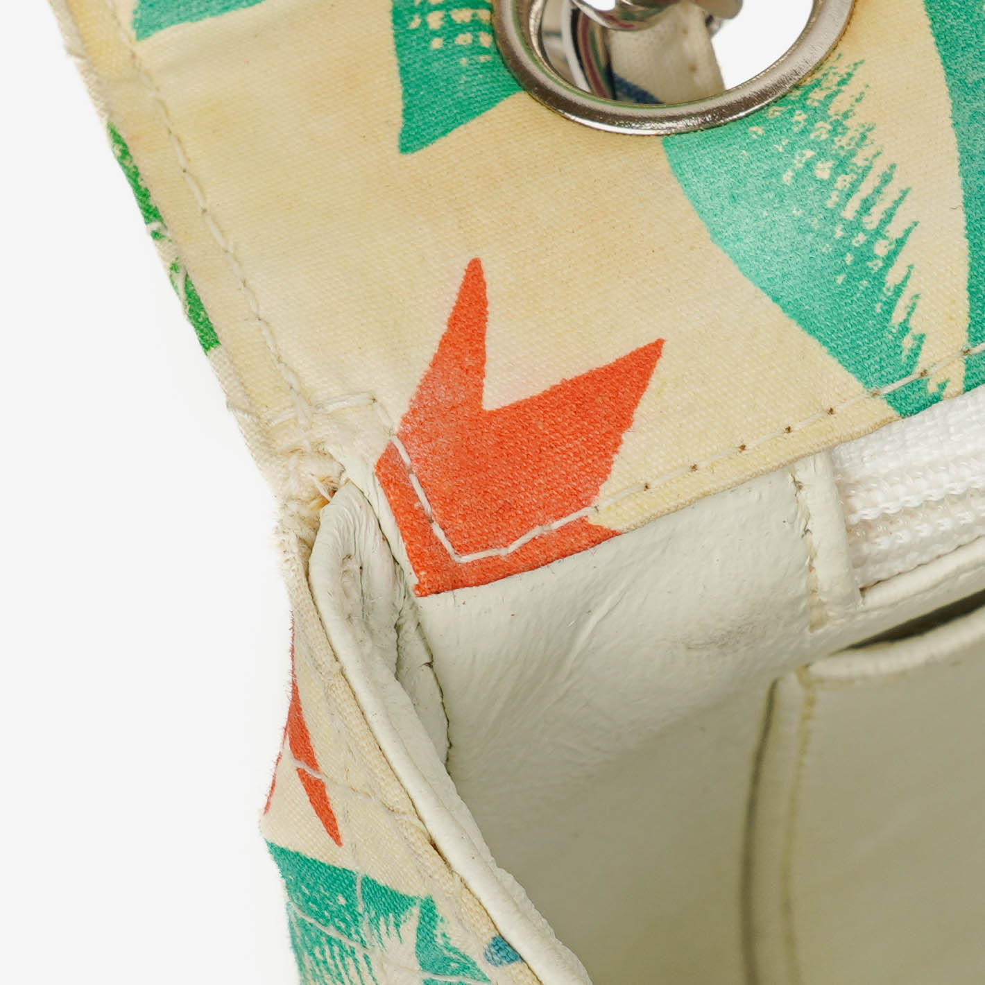 Chanel Vintage Klassische Blumenmuster Gesteppt Canvas Einzelklappe Tasche