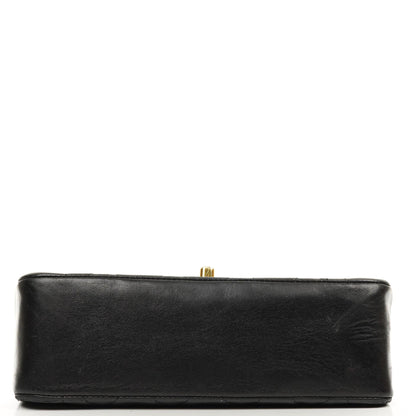 Chanel Vintage Diana Kleine Flap Tasche Schwarz Gestepptes Lammleder 24K Vergoldete Hardware
