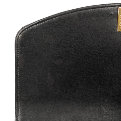 Chanel Vintage Diana Kleine Flap Tasche Schwarz Gestepptes Lammleder 24K Vergoldete Hardware