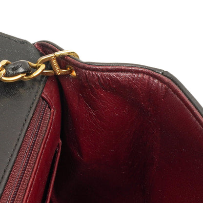 Chanel Vintage Diana Kleine Flap Tasche Schwarz Gestepptes Lammleder 24K Vergoldete Hardware