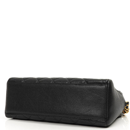 Chanel Vintage Front Pocket Kamera Tasche Schwarz Gequiltetes Kaviarleder mit 24K Gold Hardware