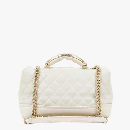 Chanel Vintage Globe Trotter Flap Tasche aus weißem Caviar Leder