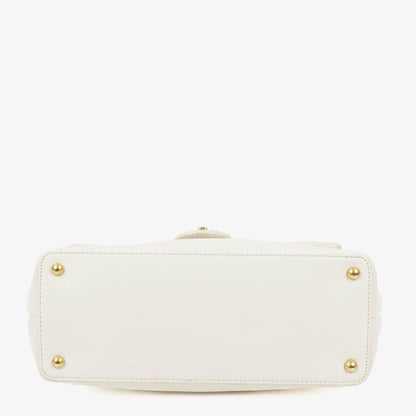 Chanel Vintage Globe Trotter Flap Tasche aus weißem Caviar Leder