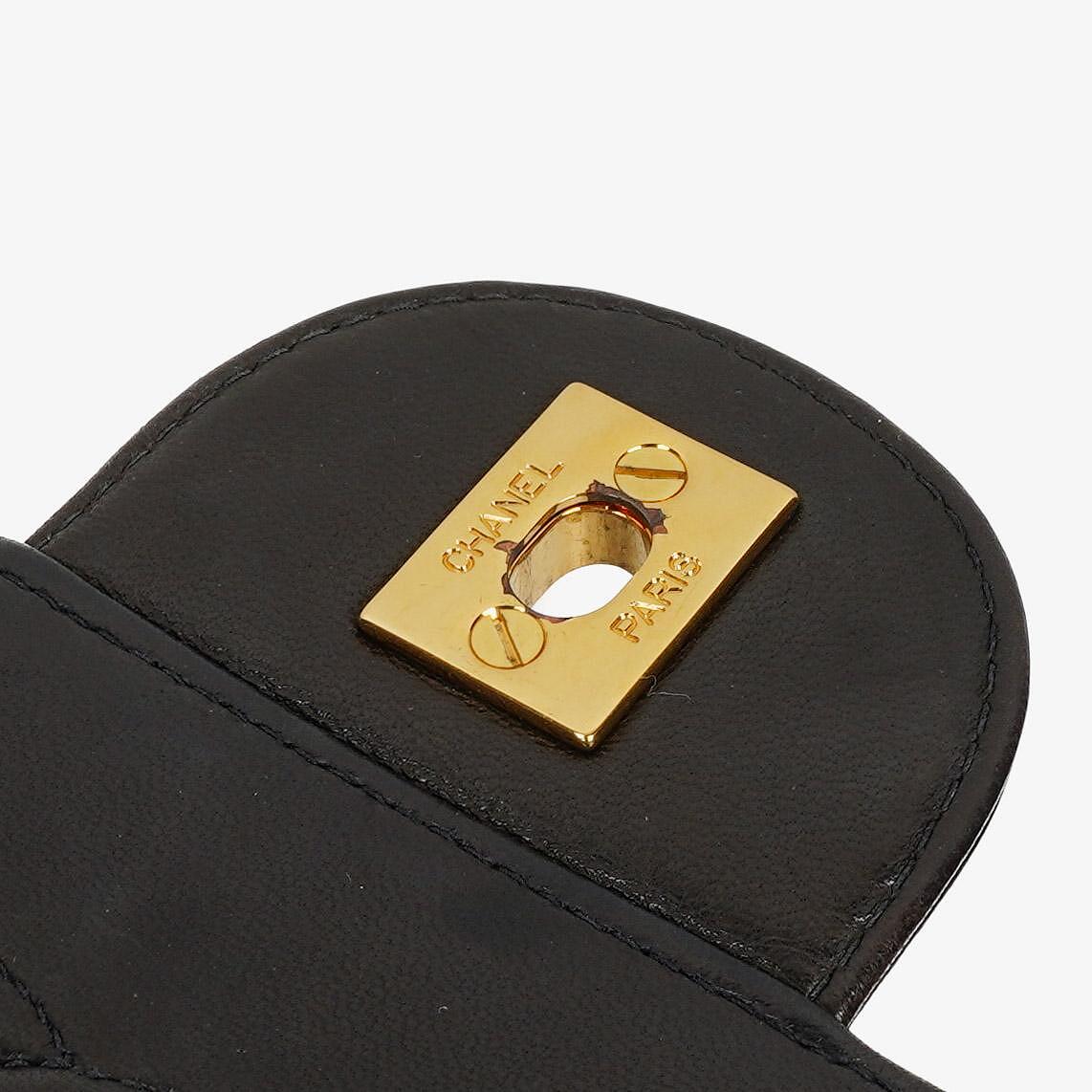 Chanel Vintage Classic Jumbo Single Flap Tasche aus schwarzem gestepptem Lammleder mit 24K vergoldeter Hardware, 1996-1997