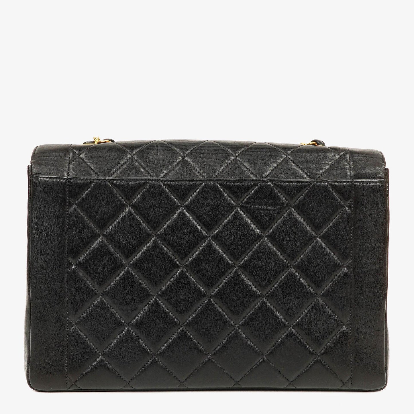 Chanel Vintage Große Diana Klappentasche in Schwarz mit 24K vergoldeter Hardware