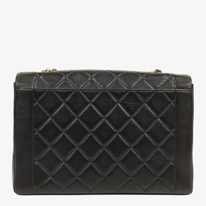 Chanel Vintage Große Diana Klappentasche in Schwarz mit 24K vergoldeter Hardware