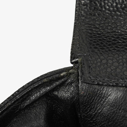 Chanel große Kelly Top Handle Tasche aus schwarzem gestepptem Caviar-Leder mit 24K vergoldeter Hardware