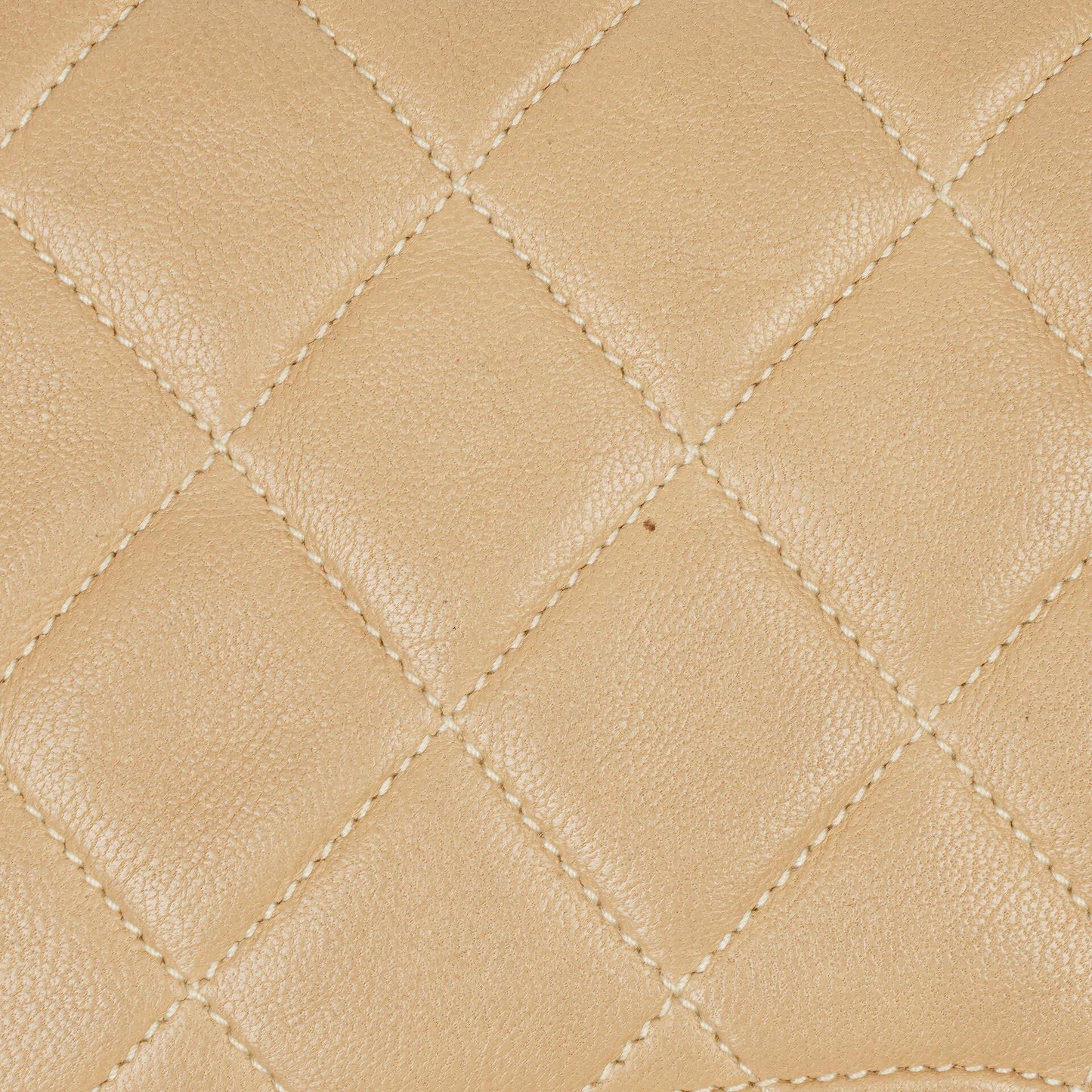 Chanel Vintage Medium Classic Double Flap Tasche aus beigem gestepptem Lammleder mit 24K vergoldeter Hardware