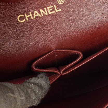 Chanel Vintage Medium Classic Double Flap Tasche Schwarz Stepp-Lammleder 24K Vergoldeter Hardware