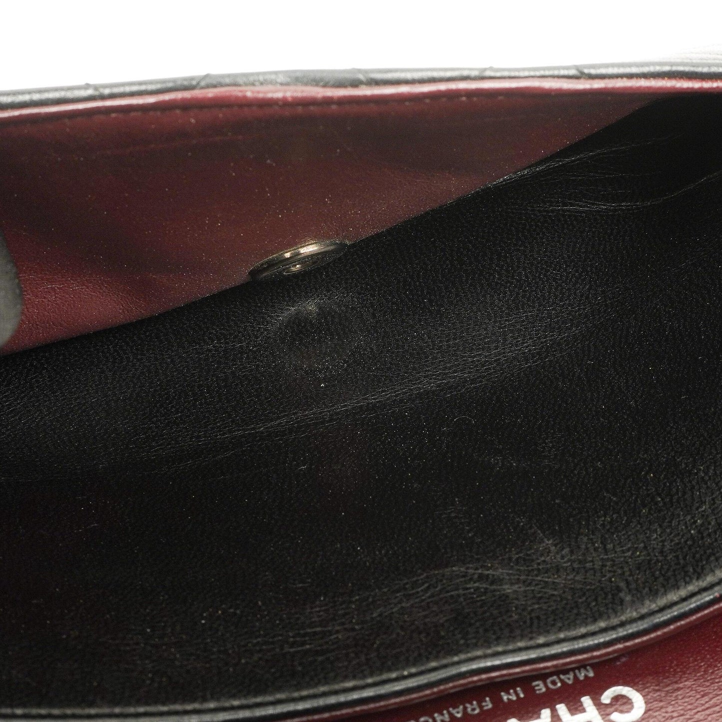Chanel Vintage Mittelgroße Klassische Double Flap Tasche Schwarz Gestepptes Lammleder Mit Silberfarbenen Beschlägen
