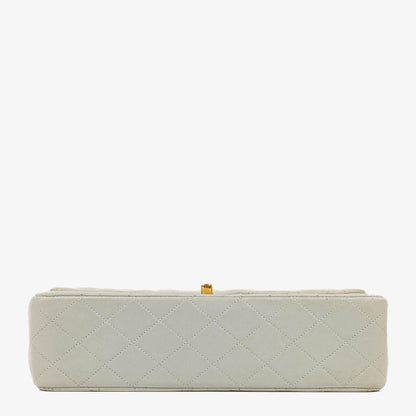 Chanel Vintage Classic Medium Double Flap Tasche aus gestepptem Lammleder mit 24K vergoldeter Hardware