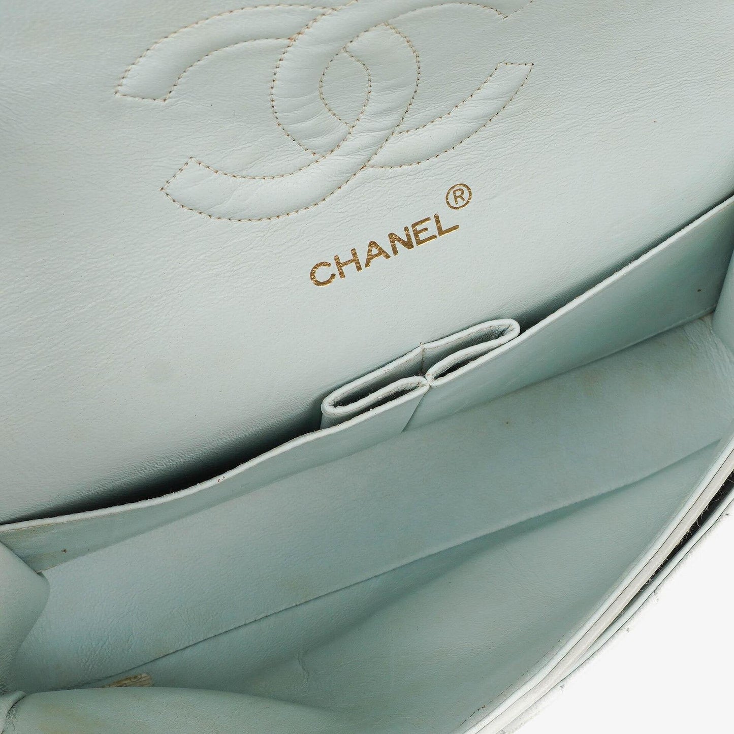 Chanel Vintage Classic Medium Double Flap Tasche aus gestepptem Lammleder mit 24K vergoldeter Hardware