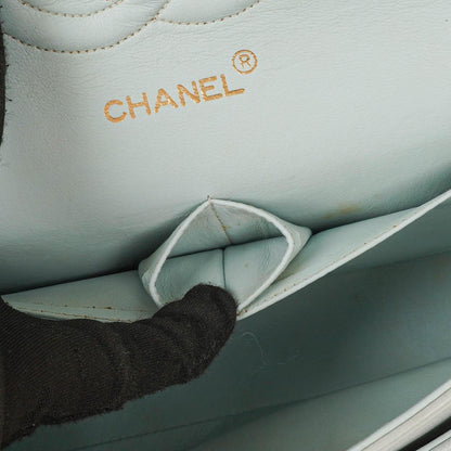 Chanel Vintage Classic Medium Double Flap Tasche aus gestepptem Lammleder mit 24K vergoldeter Hardware