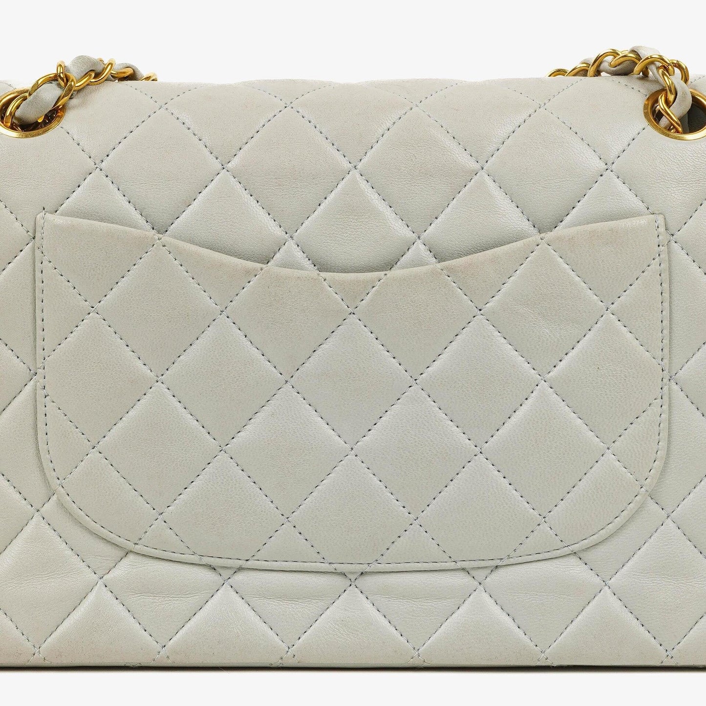 Chanel Vintage Classic Medium Double Flap Tasche aus gestepptem Lammleder mit 24K vergoldeter Hardware